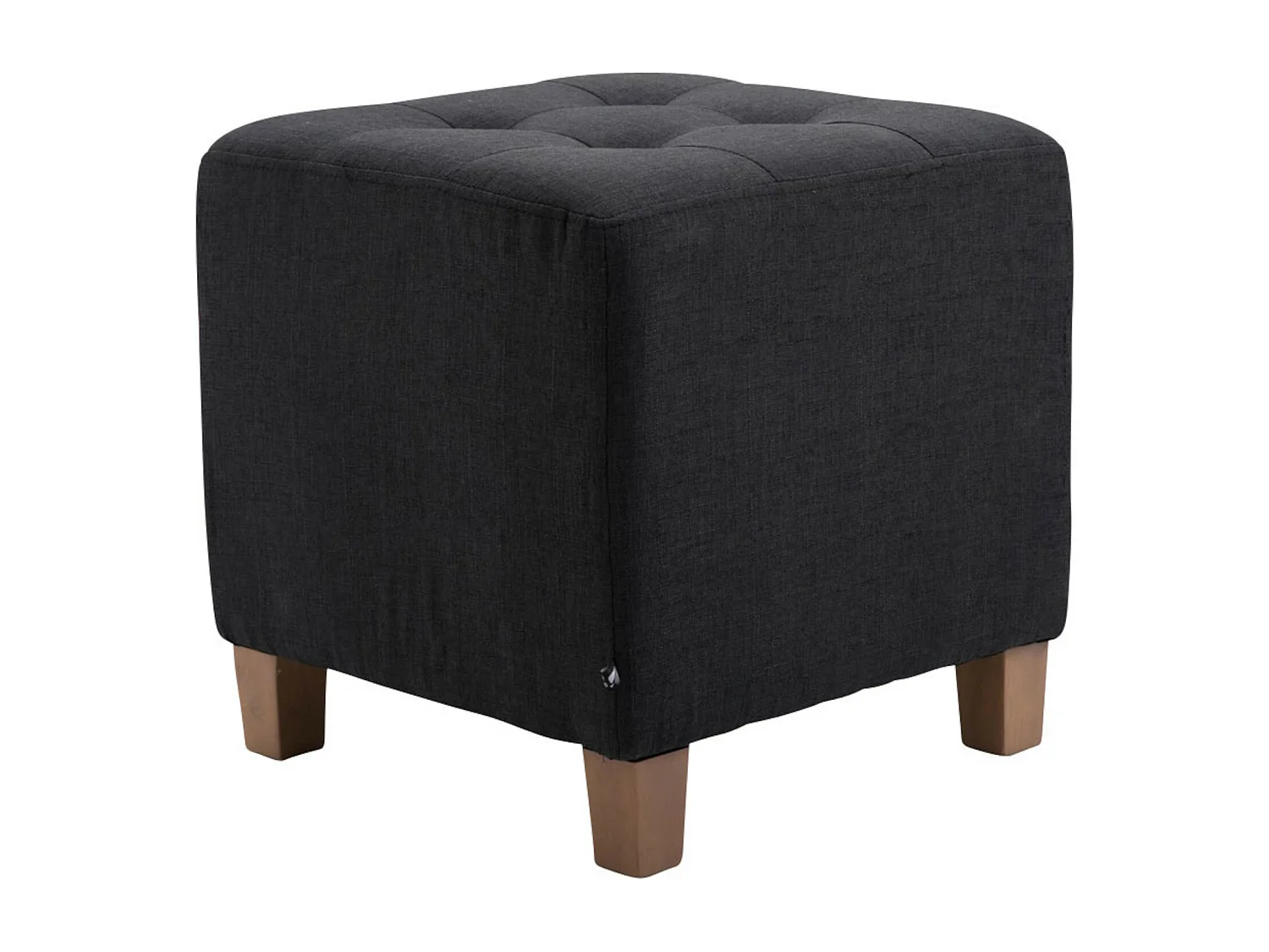 Lot de 2  Tabouret - Tissu & Bois - Noir - Pharao