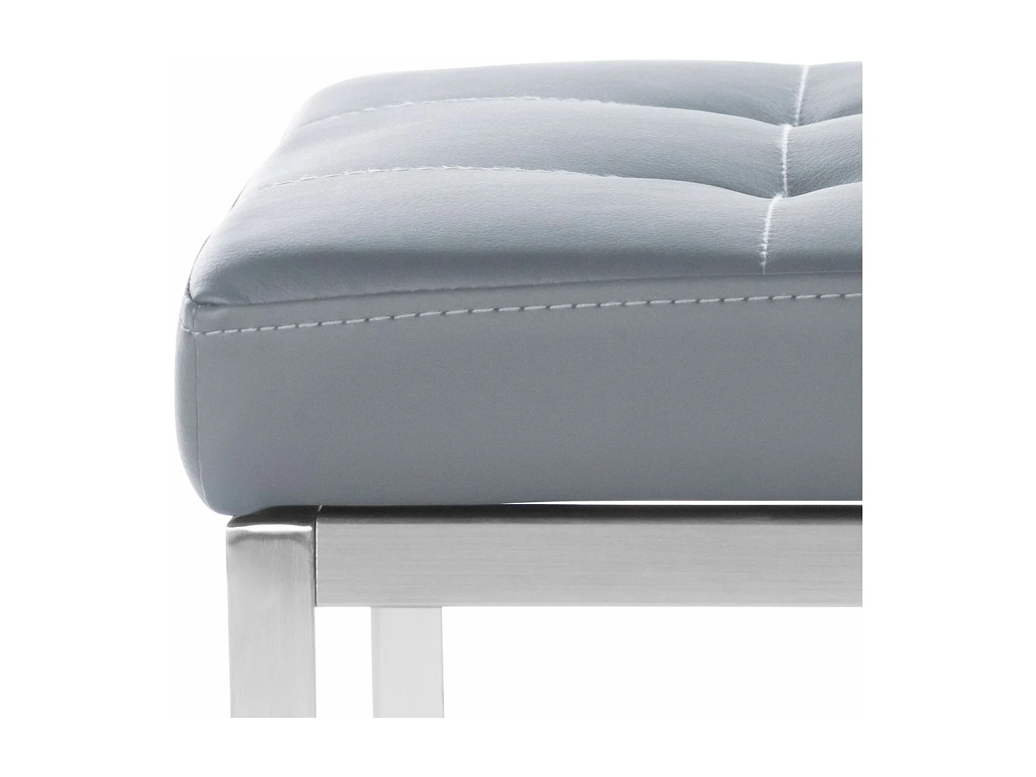 Lot de 2  Tabouret - Similicuir & Acier inoxydable - Gris - Barci