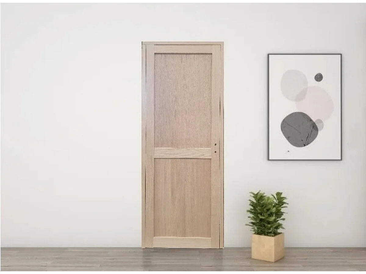 Bloc Porte Atelier 2 Panneaux Chene H204 X L73 Poussant Gauche Cotes Tableau Gd Menuiseries