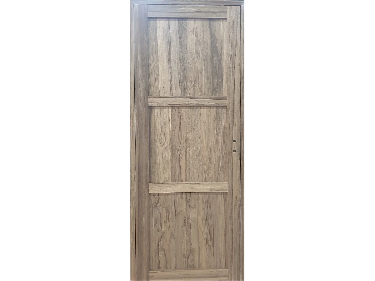Bloc Porte Bois Frake 3 Panneaux H204 X L83 Cm Côte Tableau P.gauche Gd Menuiseries