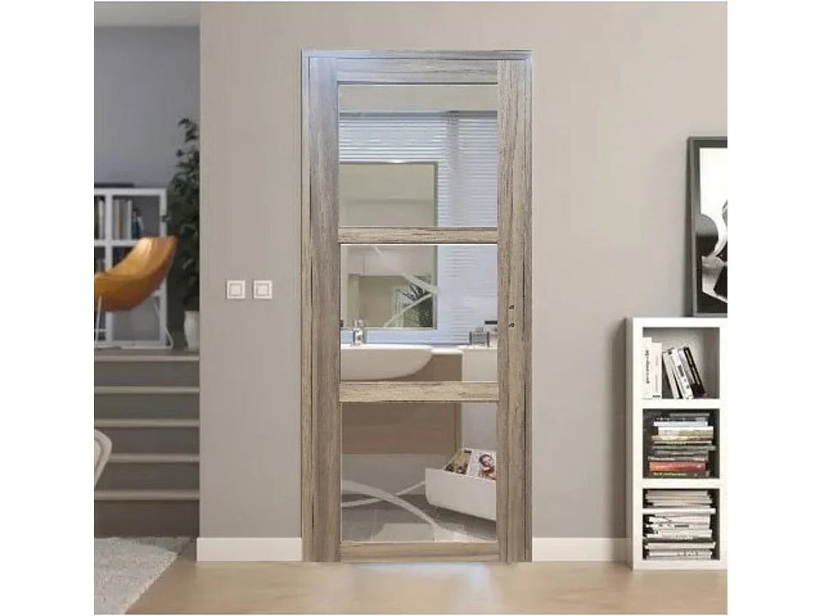 Bloc Porte Frake Vitrage transparent H204 x L73 Poussant Gauche Cotes Tableau