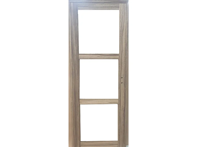 Bloc Porte Frake Vitrage Transparent H204 X L83 Poussant Gauche Cotes Tableau Gd Menuiseries