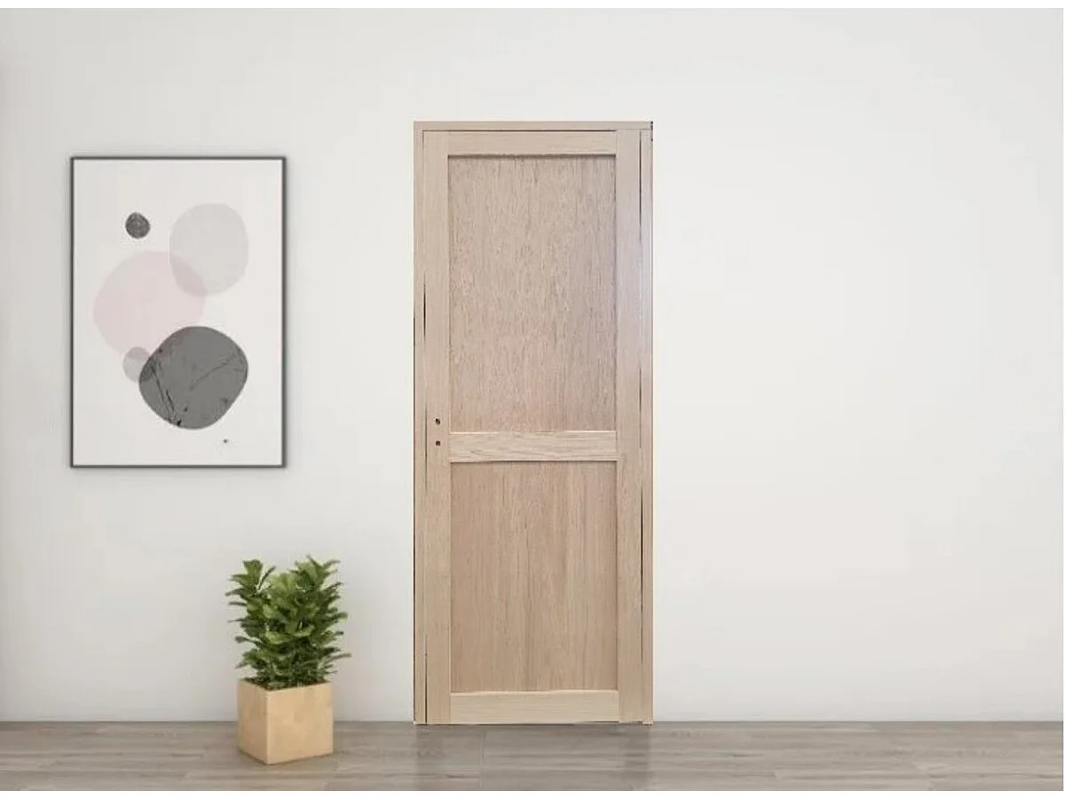 Bloc Porte Atelier 2 Panneaux Chene H204 X L73 Poussant Droite Cotes Tableau Gd Menuiseries