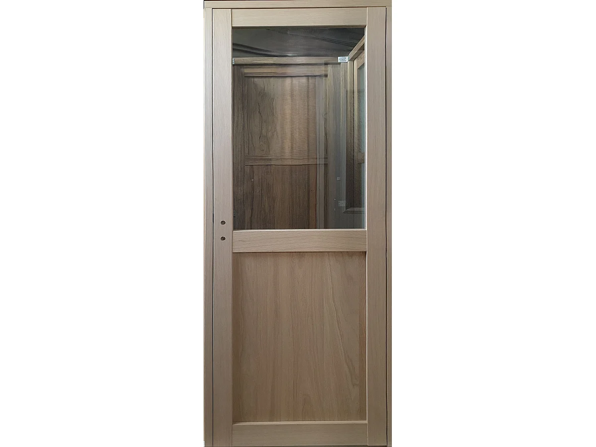 Bloc Porte Atelier Placage Chene H204 X L83 Poussant Droite Cotes Tableau Gd Menuiseries