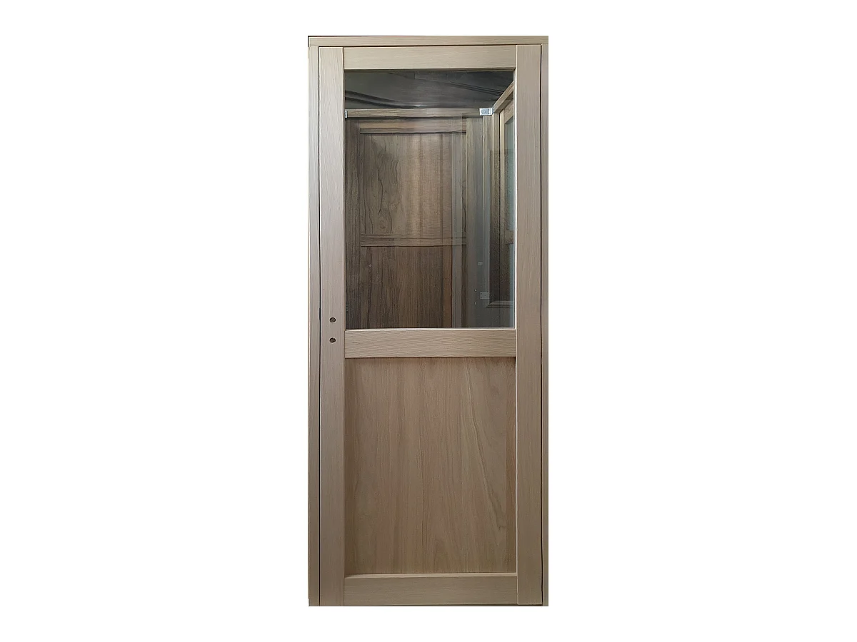 Bloc Porte Atelier Placage Chene H204 X L83 Poussant Droite Cotes Tableau Gd Menuiseries