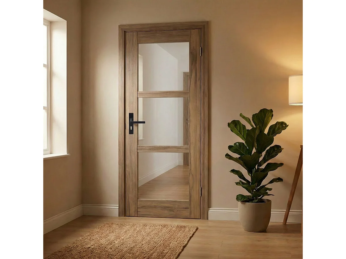 Bloc Porte Frake Vitrage Transparent H204 X L73 Côte Tableau P.gauche, Poignee Gd Menuiseries