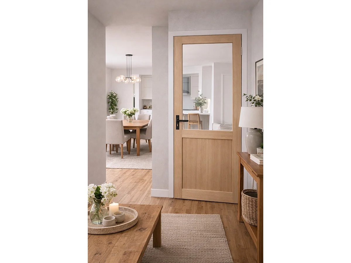 Bloc Porte Atelier Placage Chene H204 X L83 Côte Tableau P.gauche, Poignee Gd Menuiseries