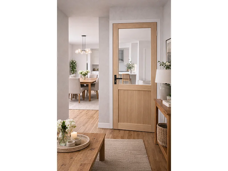 Bloc Porte Atelier Placage Chene H204 X L83 Côte Tableau P.gauche, Poignee Gd Menuiseries