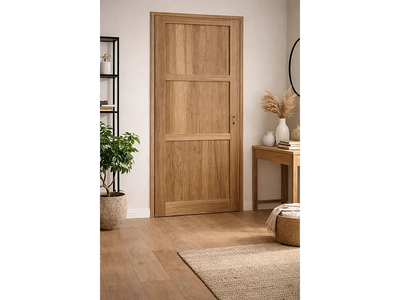 Bloc Porte Frake 3 Panneaux H204 X L73 Côte Tableau P.gauche Gd Menuiseries