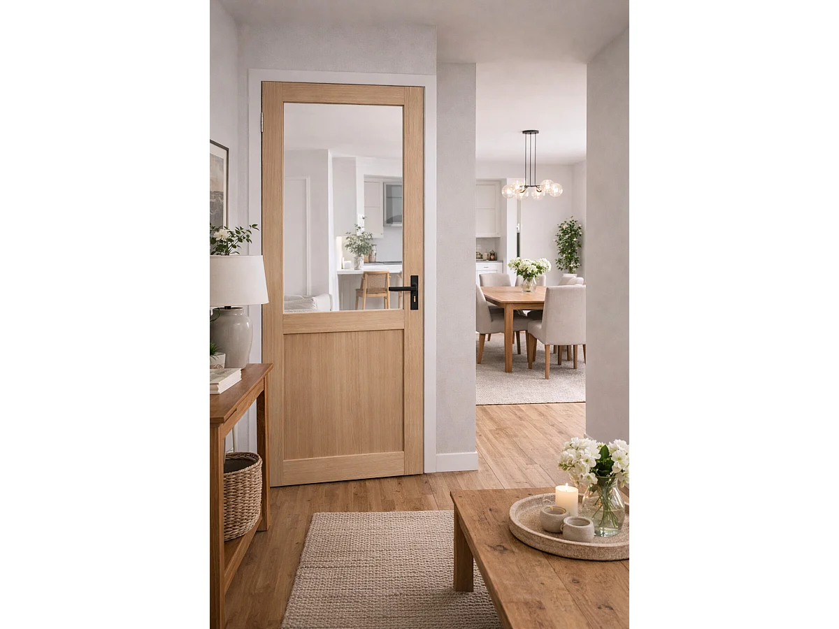 Bloc Porte Atelier Placage Chene H204 X L73 Côte Tableau P.droite, Poignee Gd Menuiseries