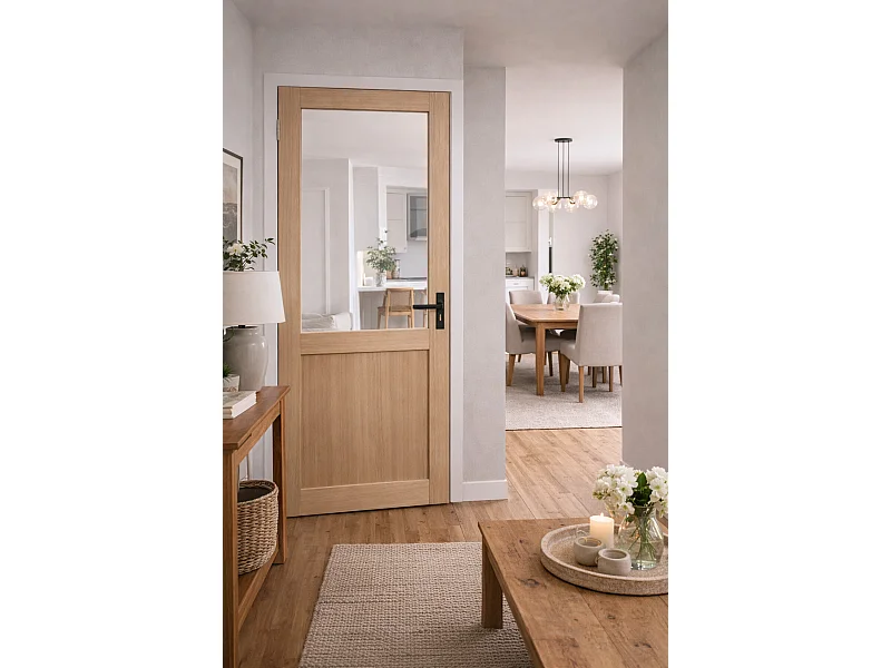 Bloc Porte Atelier Placage Chene H204 X L73 Côte Tableau P.droite, Poignee Gd Menuiseries