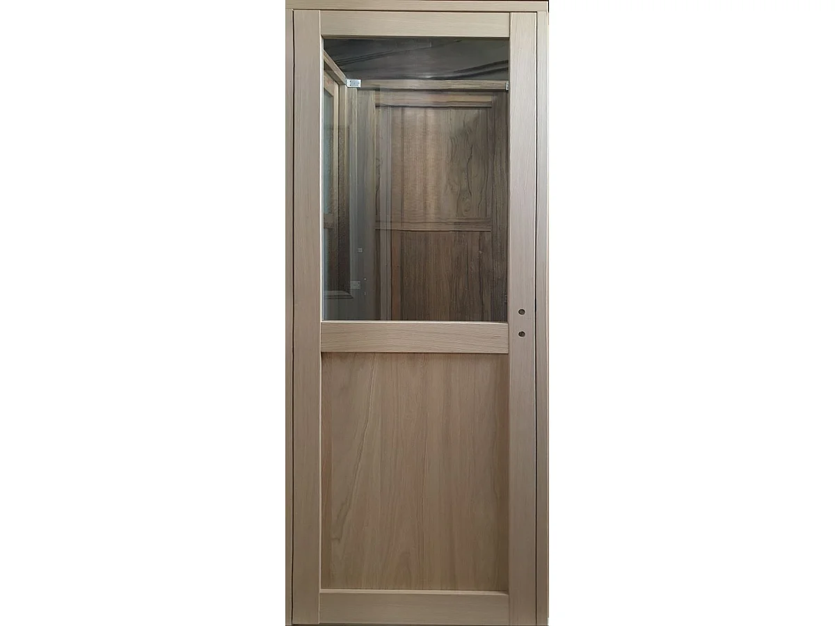 Bloc Porte Atelier Placage Chene H204 X L73 Poussant Gauche Cotes Tableau Gd Menuiseries