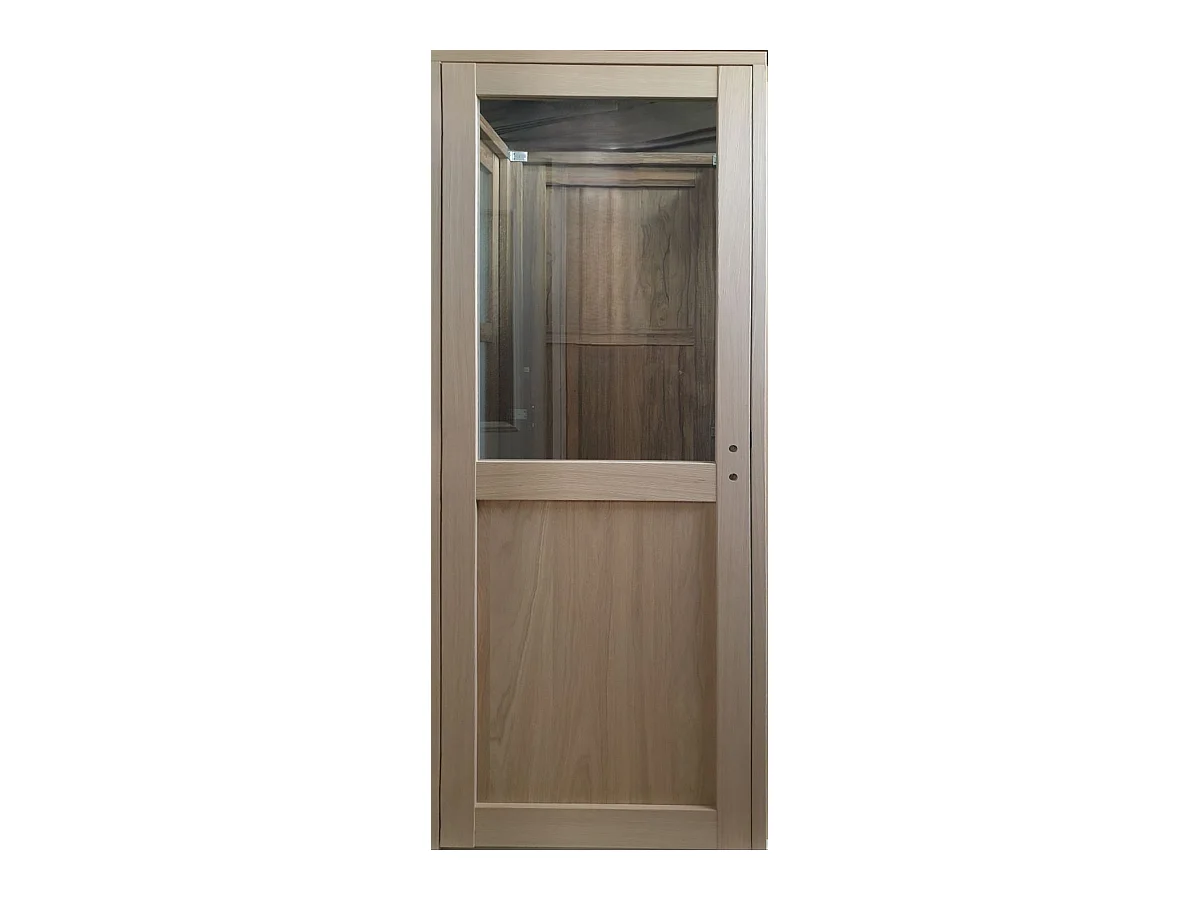 Bloc Porte Atelier Placage Chene H204 X L73 Poussant Gauche Cotes Tableau Gd Menuiseries