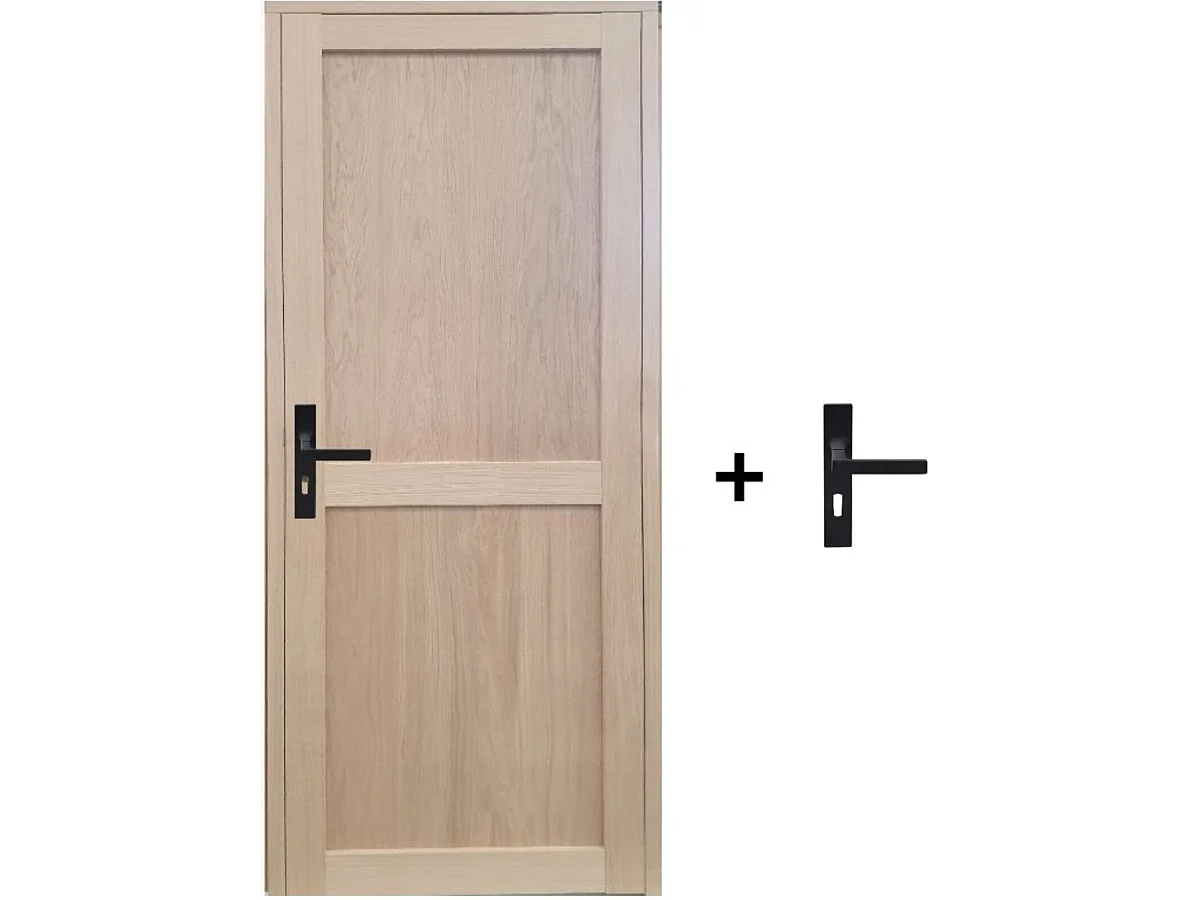 Bloc Porte Atelier 2 Panneaux Chene H204 X L73 Côte Tableau P.droite, Poignee Gd Menuiseries