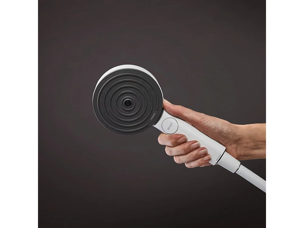 Colonne de douche encastrée thermostatique HANSGROHE ShowerSelect S Douche Pulsify Flexible Designflex Douchette Pulsify blanc