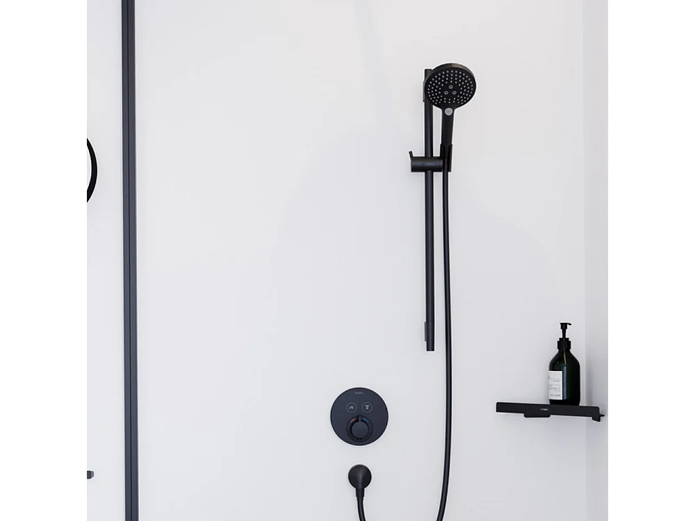 Colonne de douche encastrée thermostatique HANSGROHE ShowerSelect S Douche Vernis S Flexible Designflex Douchette Raindance S noir
