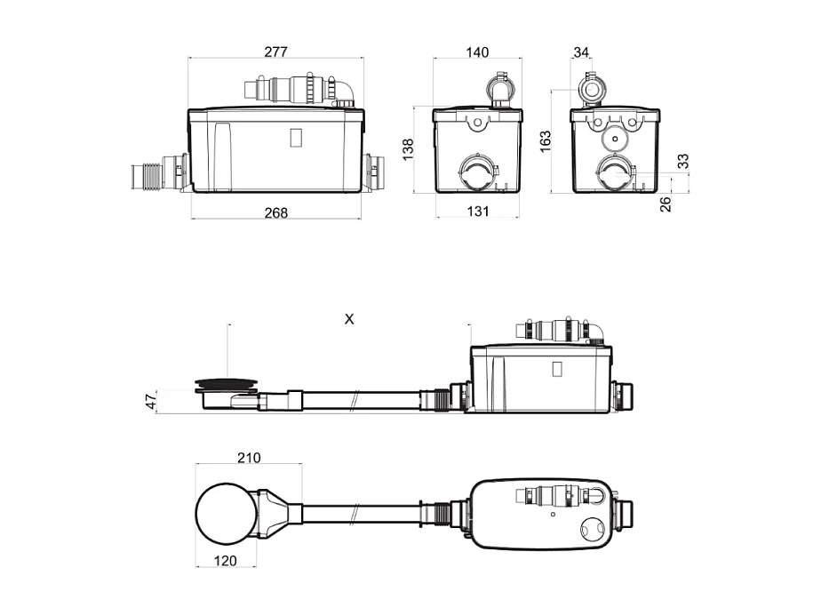 Pompe de relevage VD90 WATERMATIC pour receveur extra plat