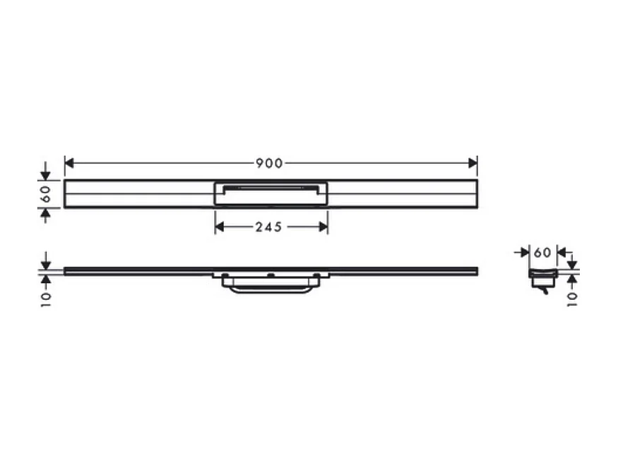 Caniveau de douche découpable 90 cm HANSGROHE RainDrain Flex montage libre bronze brossé