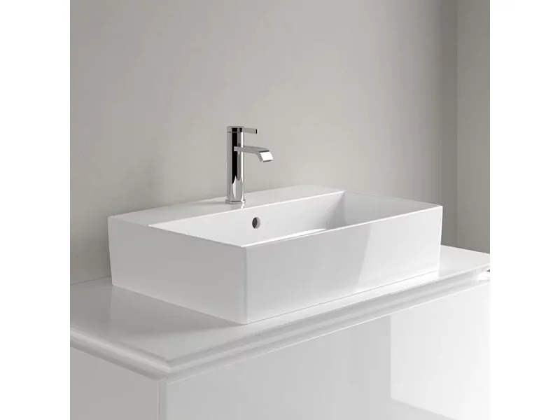 Vasque à poser VILLEROY ET BOCH Memento 2.0 blanc ceramic plus avec trop plein 50 x 42 cm