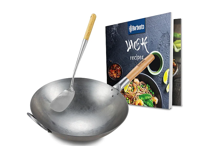 Ensemble wok en acier au carbone - Ø36 cm