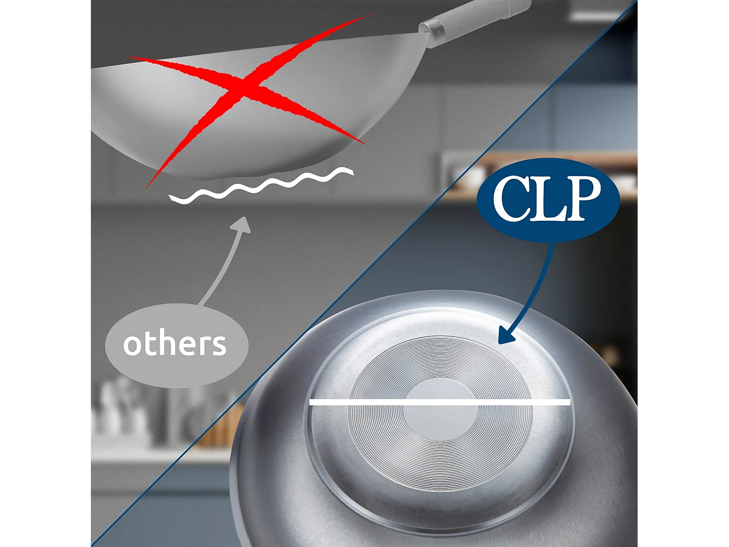 Ensemble wok en acier au carbone - Ø36 cm