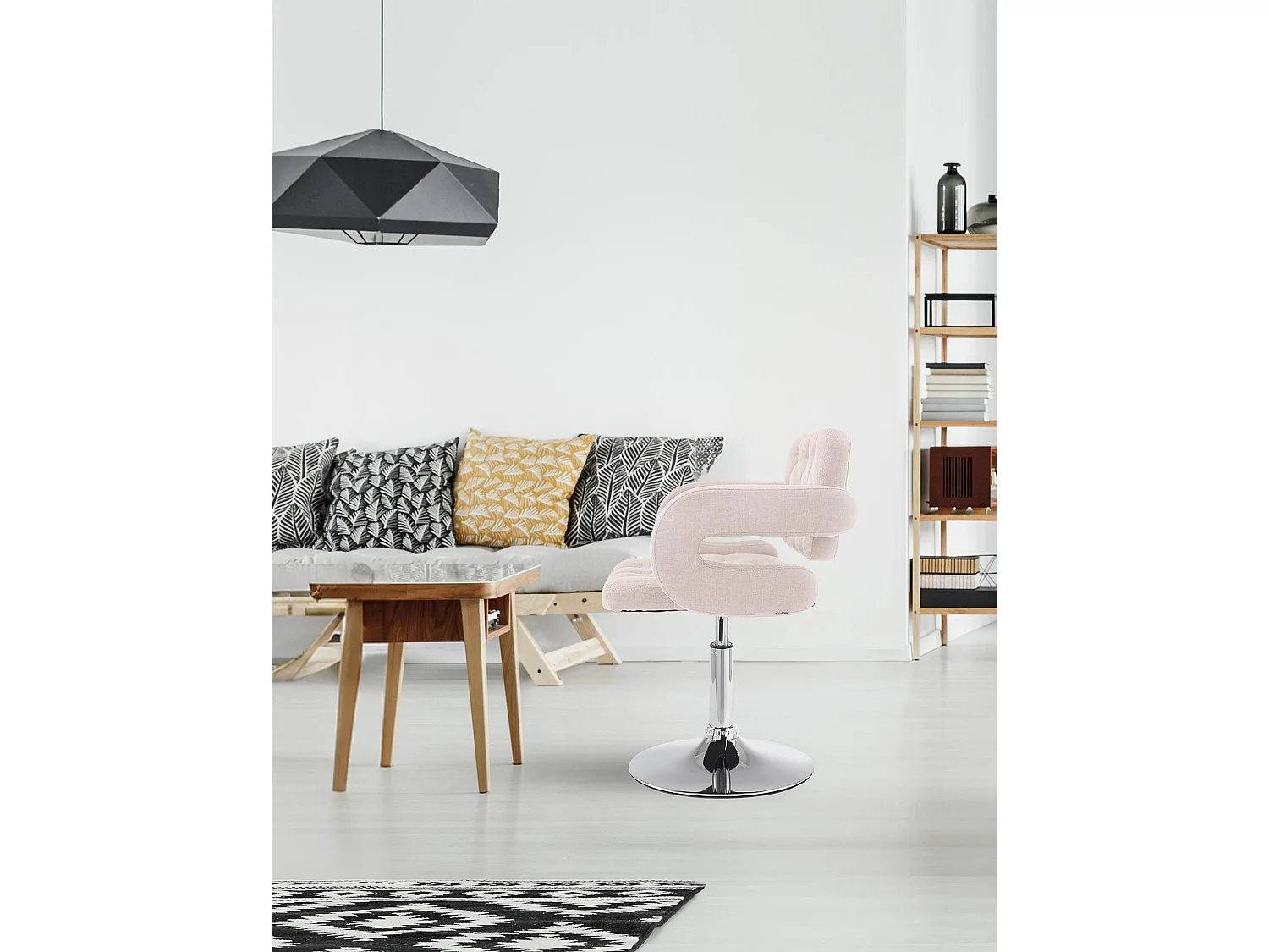 Fauteuil pivotant - Tissu & Antique clair - Beige - Dublin