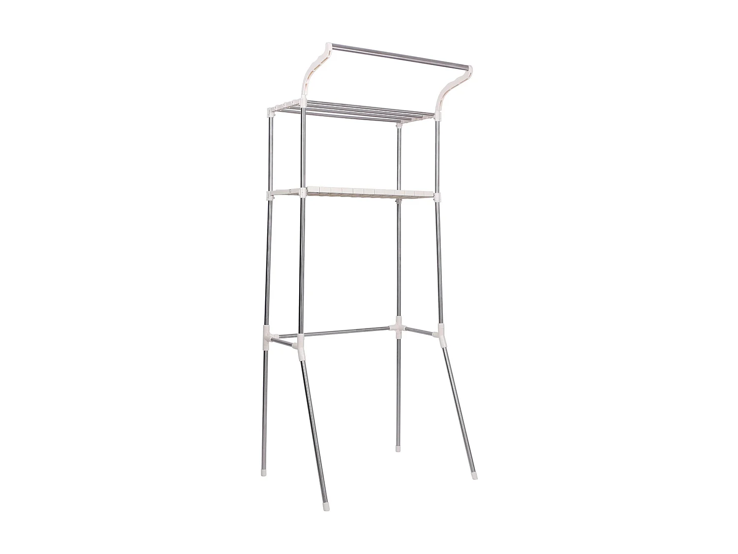 Etagère pour lave-linge Ellsworth en tubes d'acier avec deux espaces de rangement