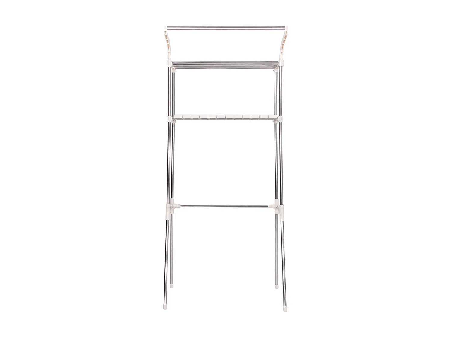 Etagère pour lave-linge Ellsworth en tubes d'acier avec deux espaces de rangement