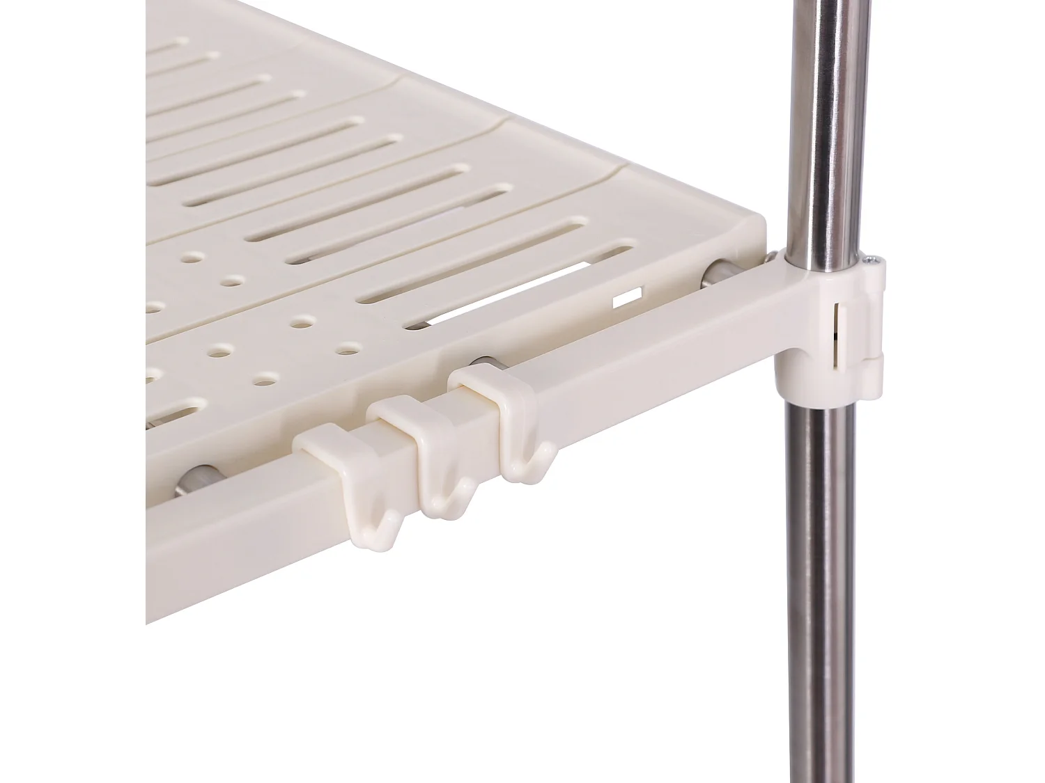 Etagère pour lave-linge Ellsworth en tubes d'acier avec deux espaces de rangement