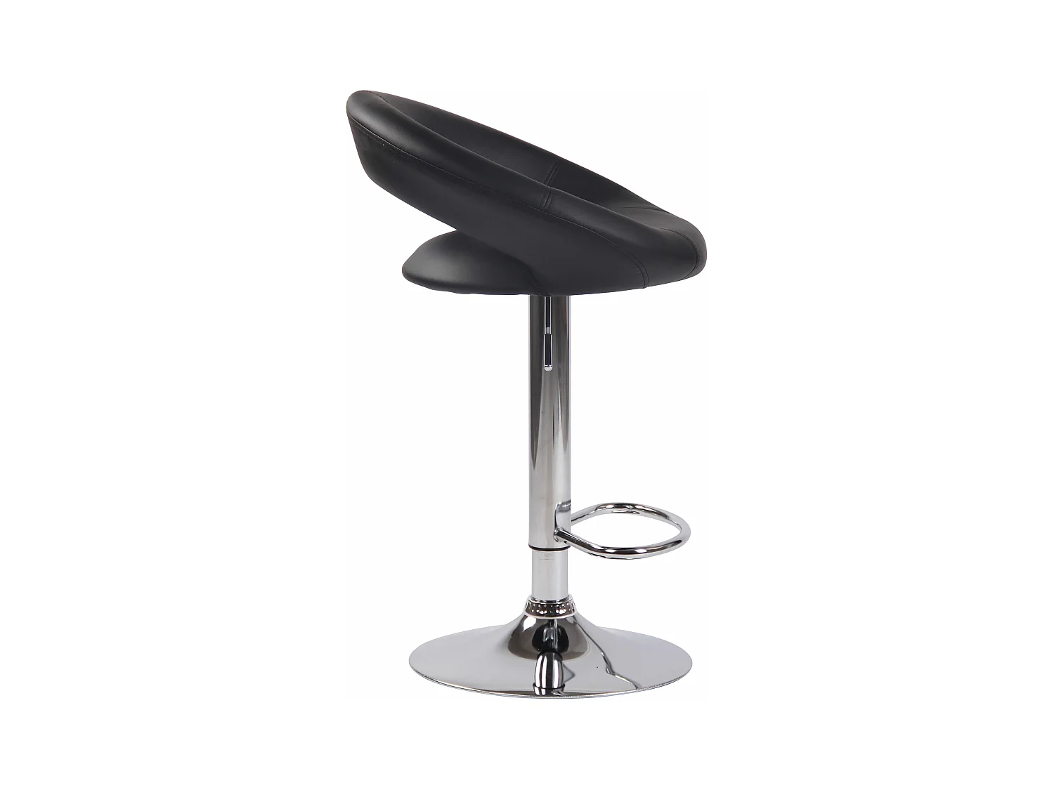 Tabouret de bar - Similicuir & Métal - Noir - Olinda