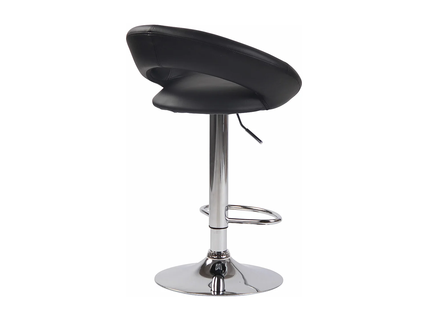 Tabouret de bar - Similicuir & Métal - Noir - Olinda