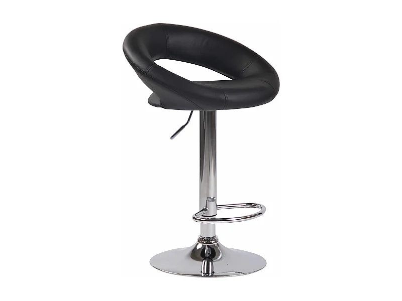 Tabouret de bar - Similicuir & Métal - Noir - Olinda