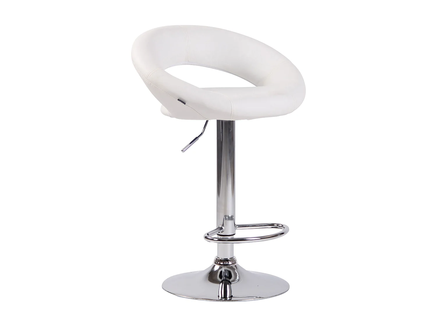 Tabouret de bar - Similicuir & Métal - Blanc - Olinda