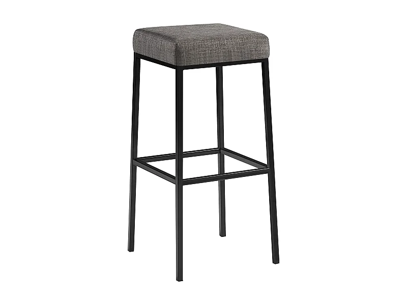 Tabouret de bar - Tissu & Noir - Gris - Montreal 85