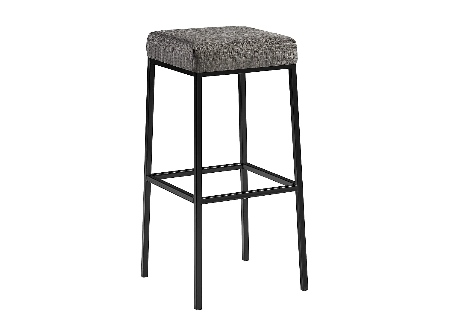 Tabouret de bar - Tissu & Noir - Gris - Montreal 85