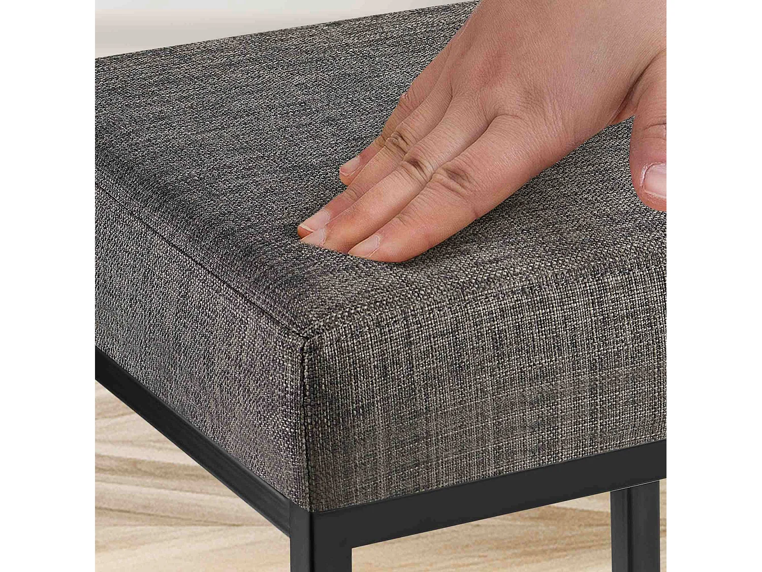 Tabouret de bar - Tissu & Noir - Gris - Montreal 85