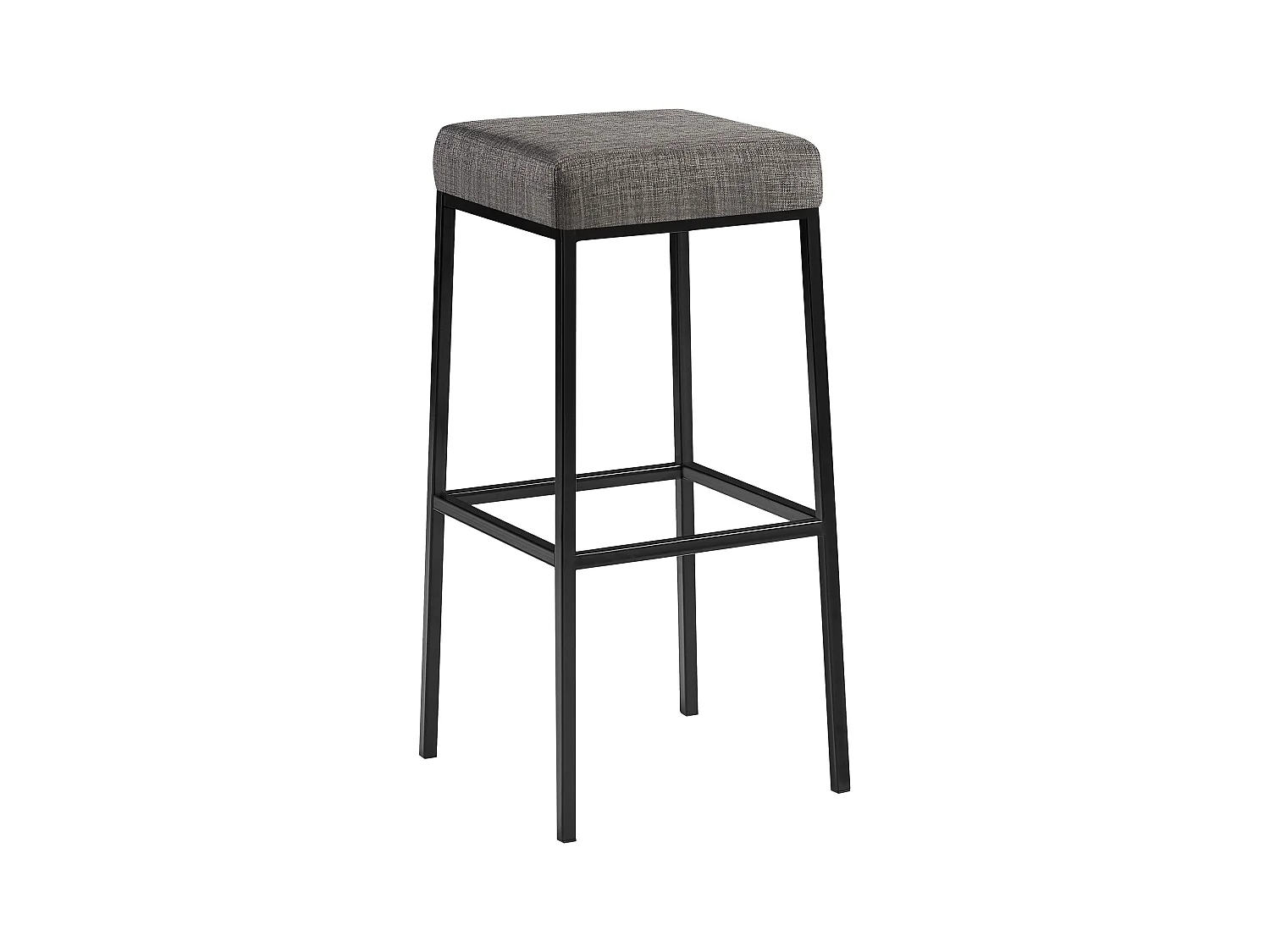 Tabouret de bar - Tissu & Noir - Gris - Montreal 85