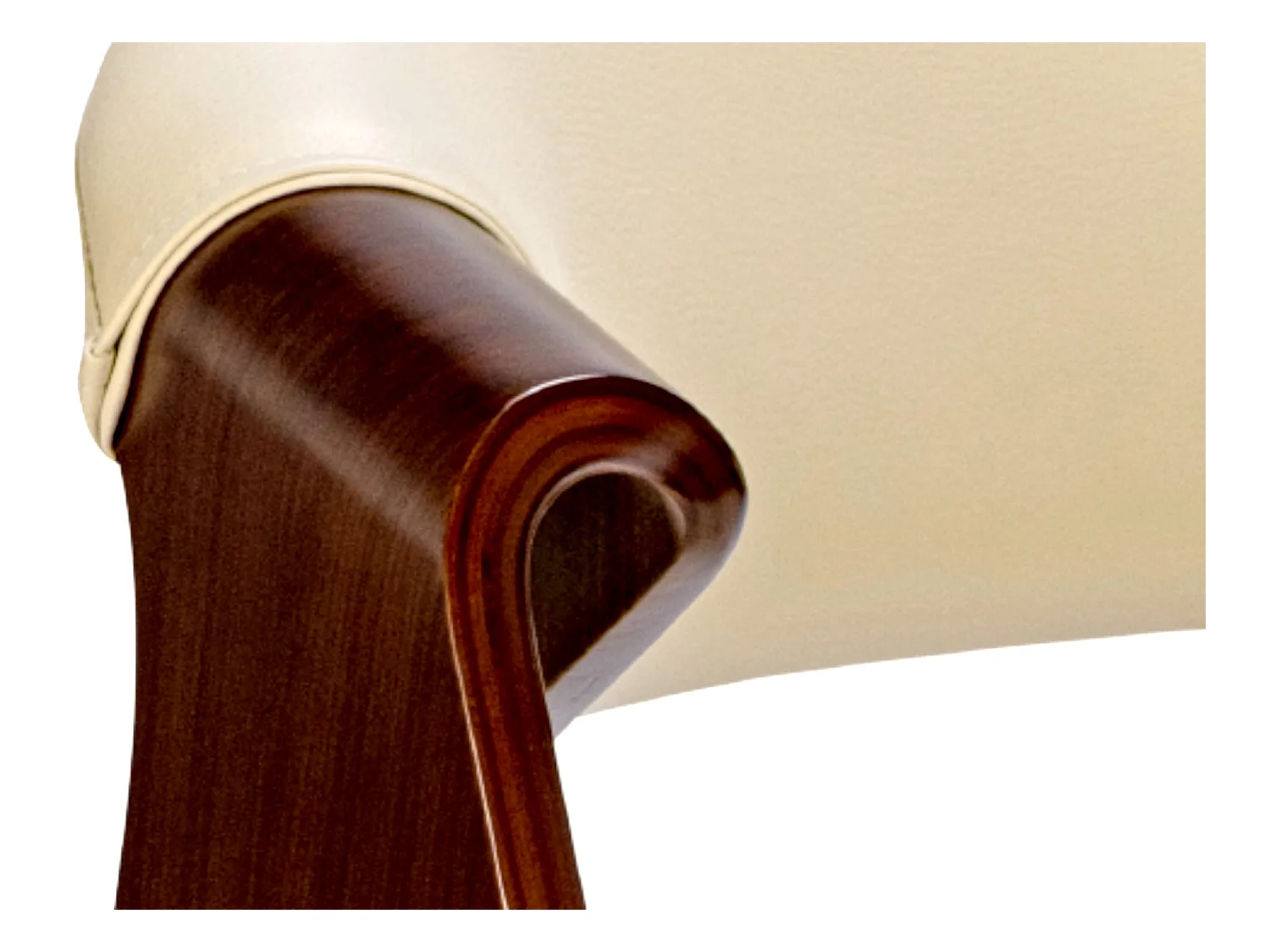 Lot de 2  chaise salle à manger - Similicuir - Noyer / Crème - Foley