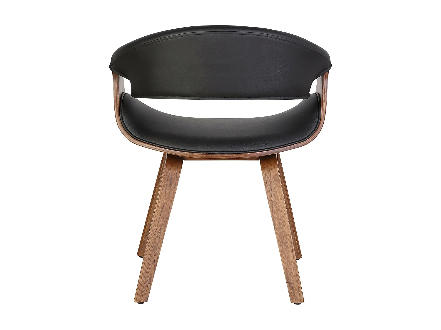 Lot de 2  chaise salle à manger - Similicuir - Chêne / Noir - Foley