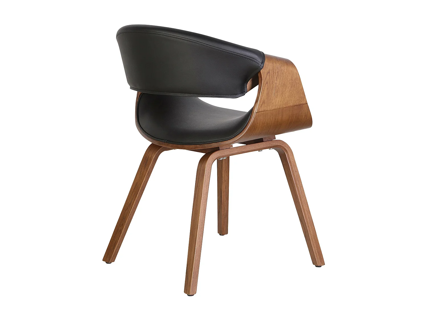 Lot de 2  chaise salle à manger - Similicuir - Chêne / Noir - Foley