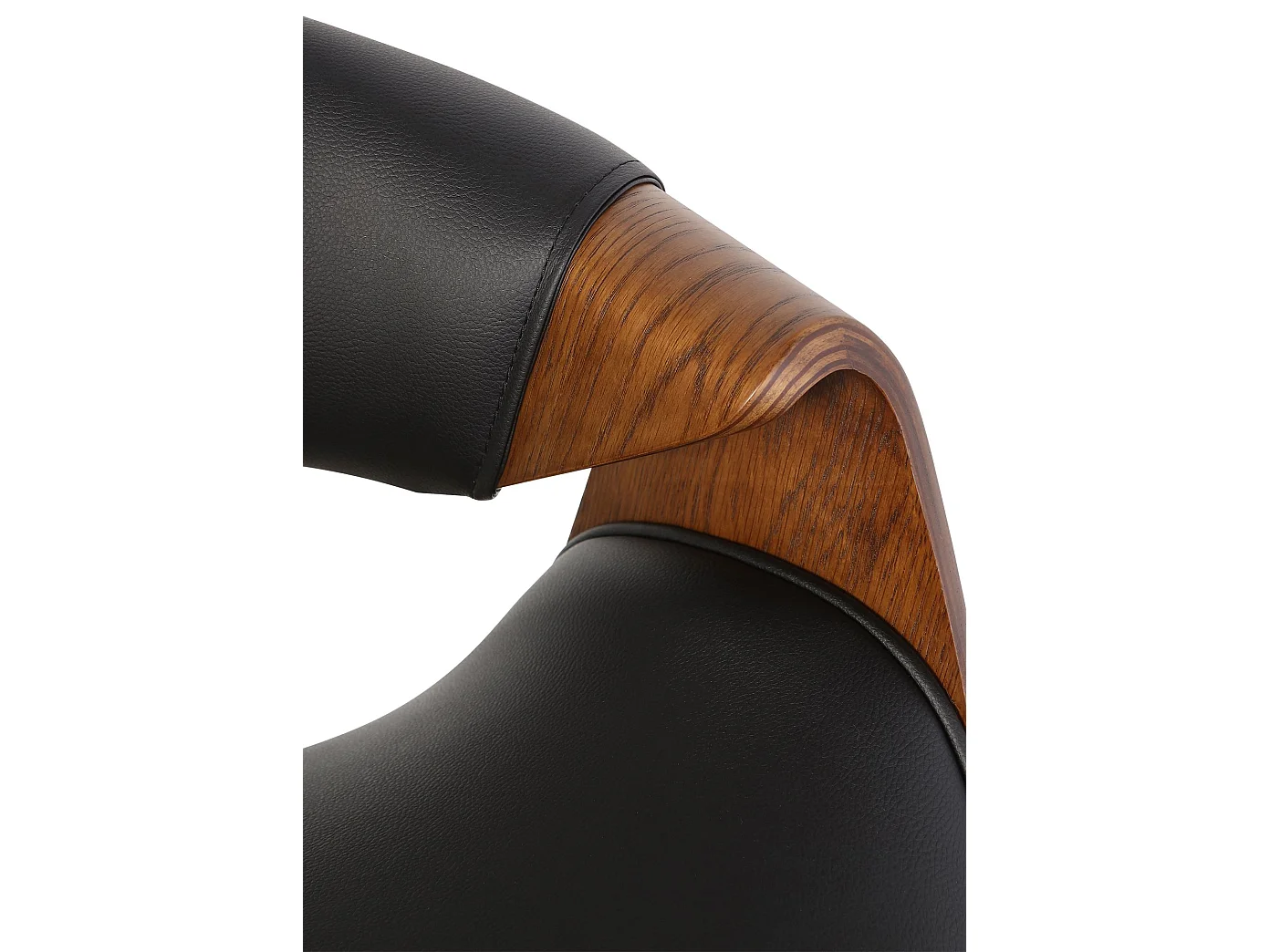 Lot de 2  chaise salle à manger - Similicuir - Chêne / Noir - Foley