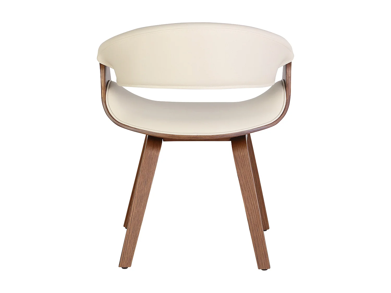 Lot de 2  chaise salle à manger - Similicuir - Chêne / Crèmes - Foley