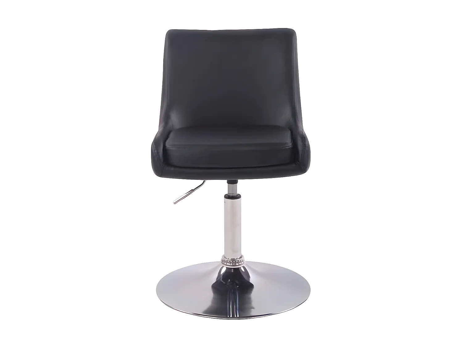 Chaise gondole - Similicuir & Métal chromé - Noir - Club