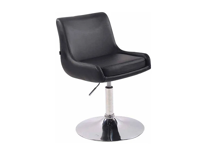 Chaise gondole - Similicuir & Métal chromé - Noir - Club