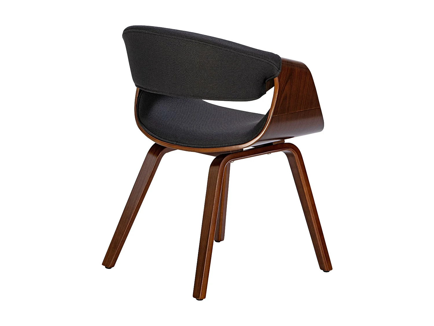 Lot de 2  chaise salle à manger - Tissu - Noyer / Noir - Foley