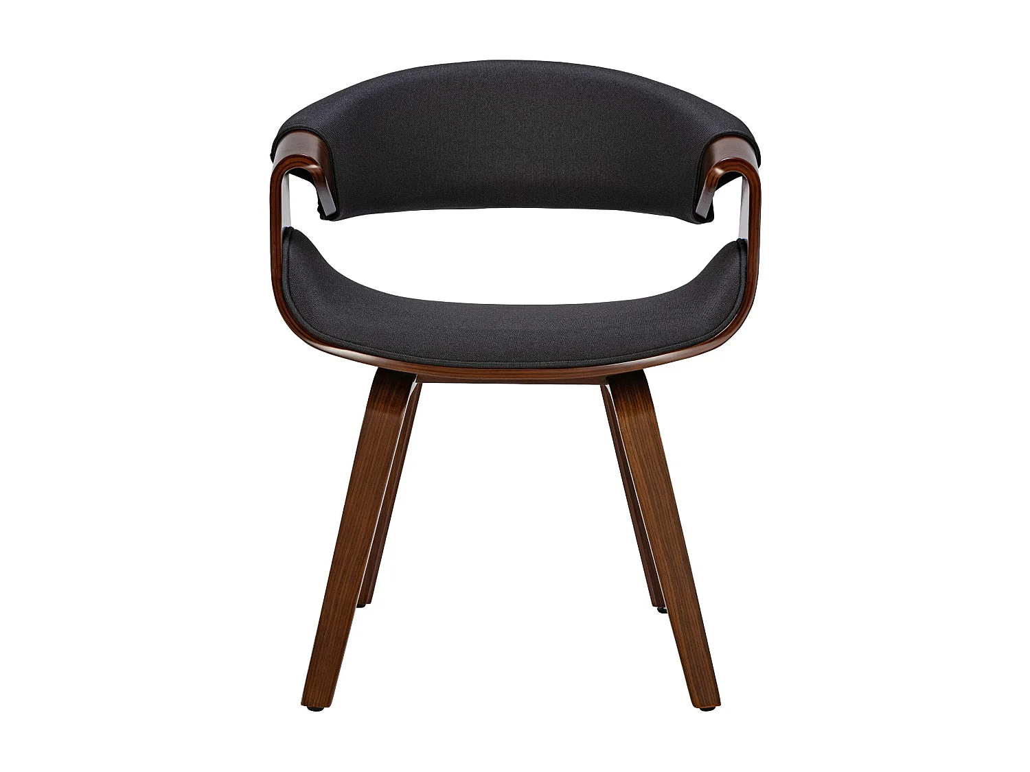 Lot de 2  chaise salle à manger - Tissu - Noyer / Noir - Foley