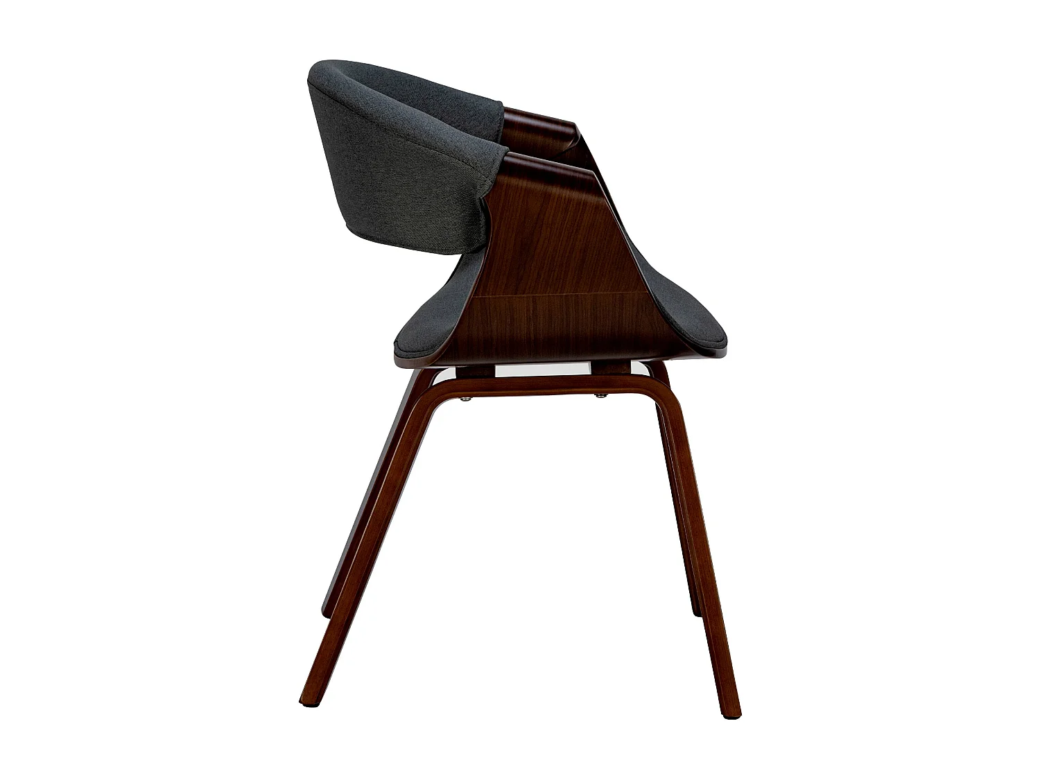 Lot de 2  chaise salle à manger - Tissu - Noyer / Noir - Foley