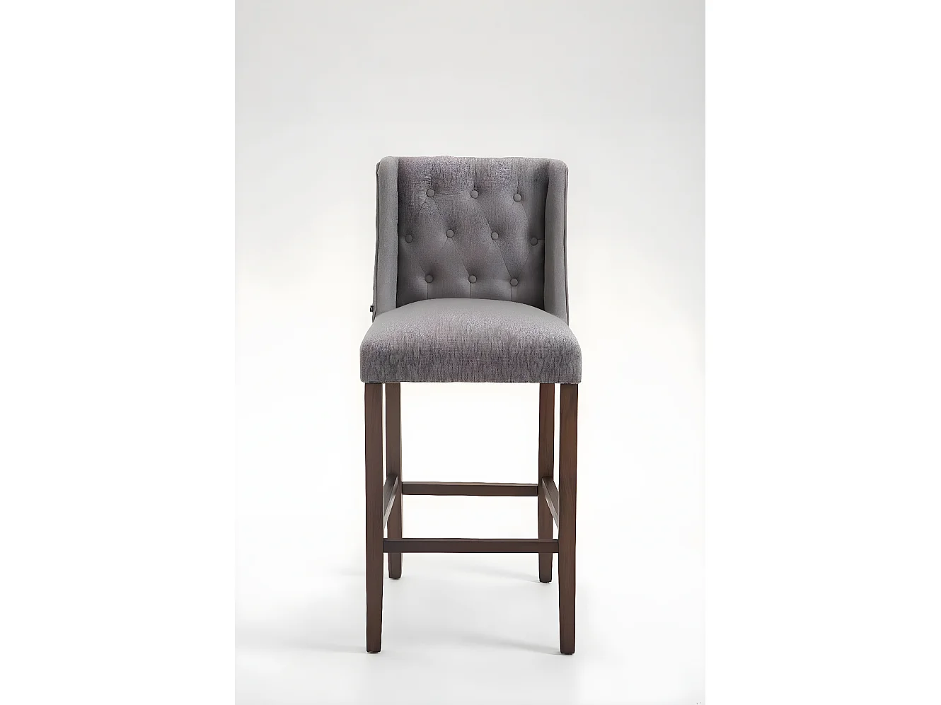 Lot de 2  Tabouret de bar - Tissu & Bois - Gris clair - Cassandra