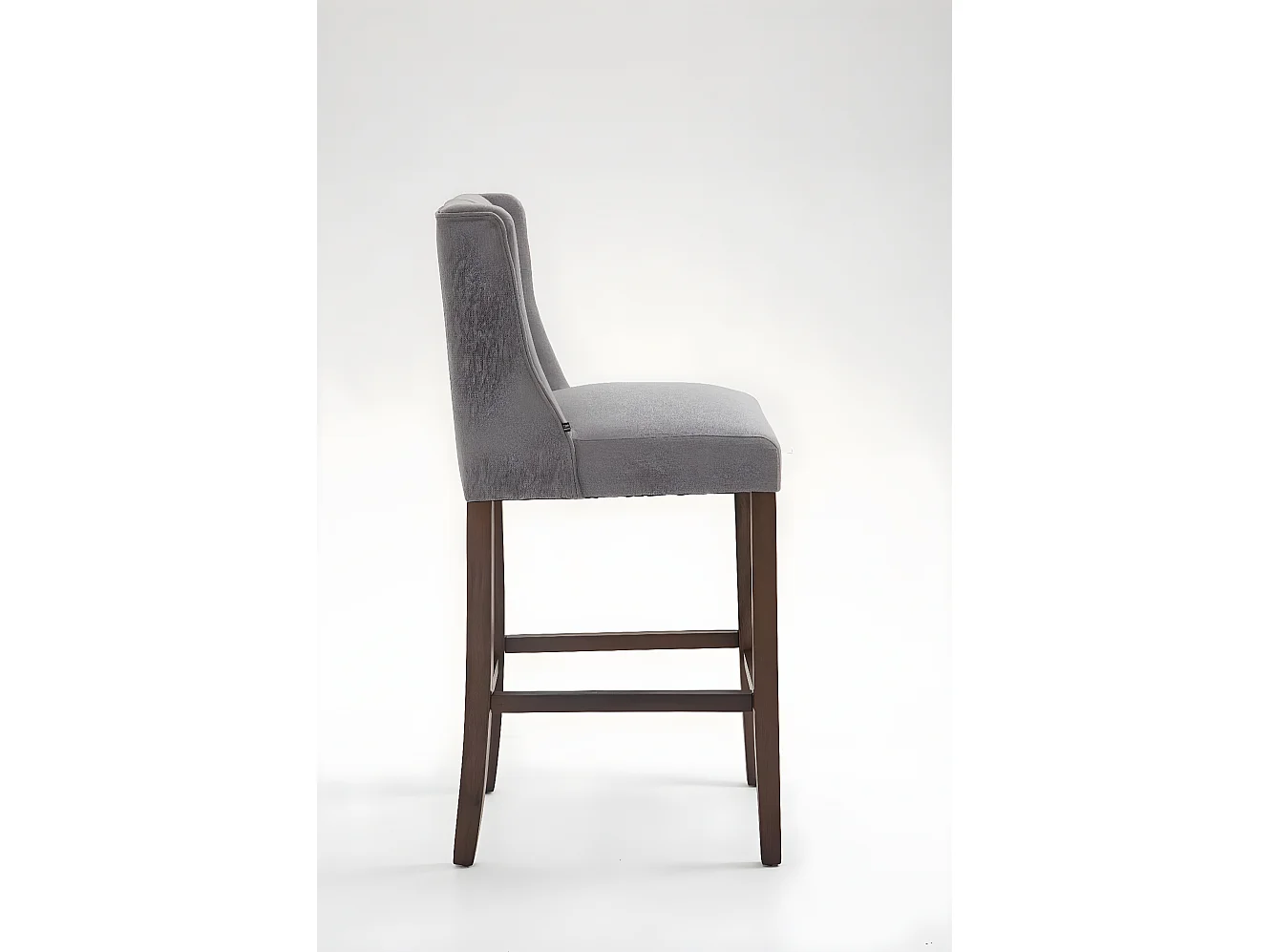 Lot de 2  Tabouret de bar - Tissu & Bois - Gris clair - Cassandra