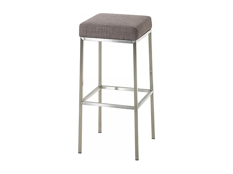Tabouret de bar - Tissu & Acier inoxydable - Gris - Montreal 85